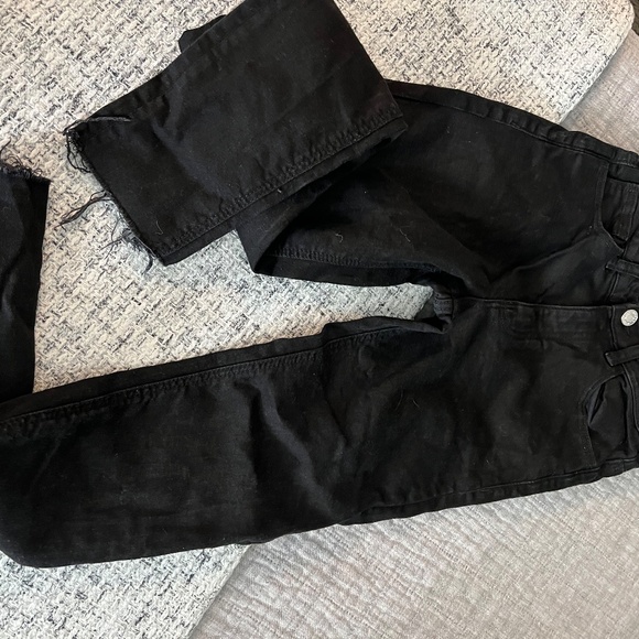 Mango - Girls Black Jeans No Hem - Size 12 - Picture 2 of 2